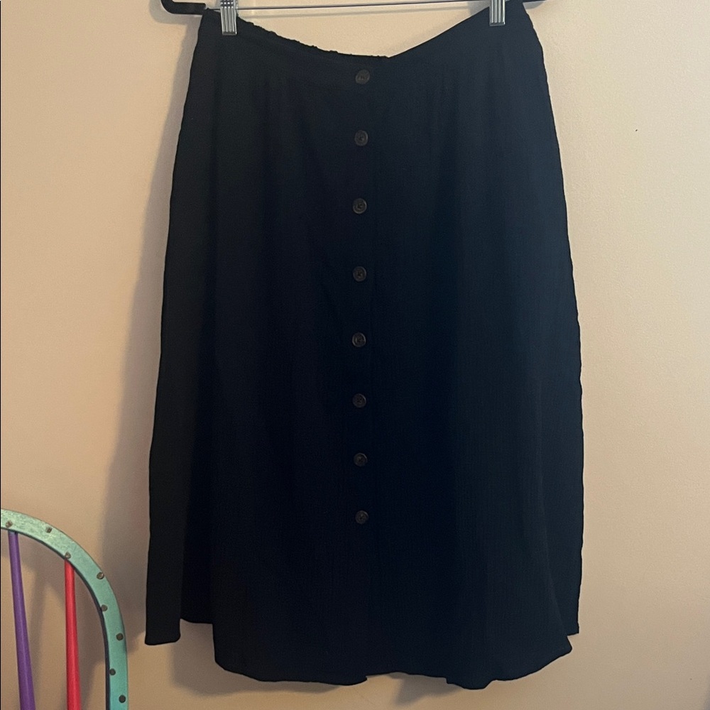 Flag & Anthem Black Button-Down Skirt Sz L